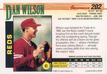 1993 Bowman #202 Dan Wilson Back