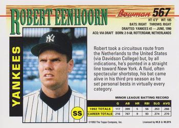 1993 Bowman #567 Robert Eenhoorn Back