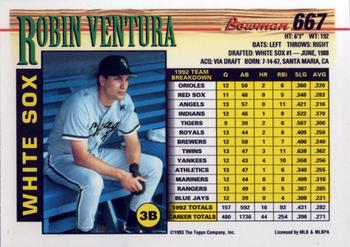 1993 Bowman #667 Robin Ventura Back