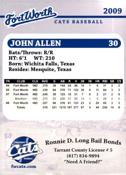 2009 Fort Worth Cats #NNO John Allen Back