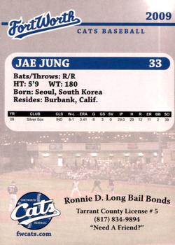 2009 Fort Worth Cats #NNO Jae Jung Back