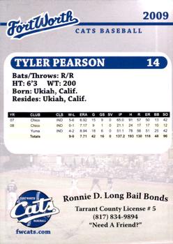 2009 Fort Worth Cats #NNO Tyler Pearson Back