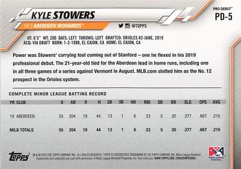 2020 Topps Pro Debut #PD-5 Kyle Stowers Back