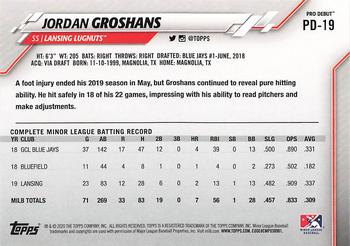 2020 Topps Pro Debut #PD-19 Jordan Groshans Back
