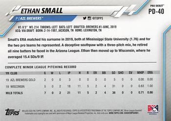 2020 Topps Pro Debut #PD-40 Ethan Small Back