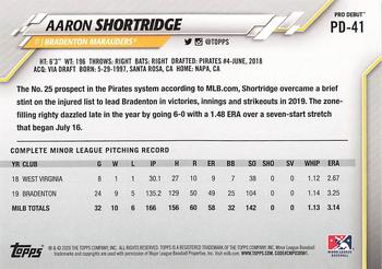 2020 Topps Pro Debut #PD-41 Aaron Shortridge Back