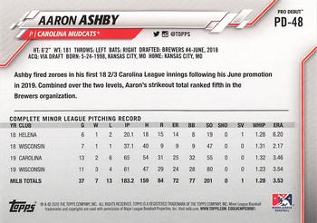 2020 Topps Pro Debut #PD-48 Aaron Ashby Back