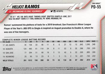 2020 Topps Pro Debut #PD-55 Heliot Ramos Back