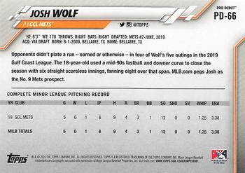 2020 Topps Pro Debut #PD-66 Josh Wolf Back