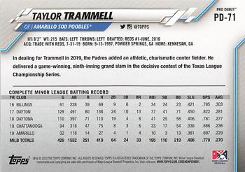 2020 Topps Pro Debut #PD-71 Taylor Trammell Back