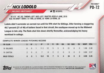 2020 Topps Pro Debut #PD-72 Nick Lodolo Back