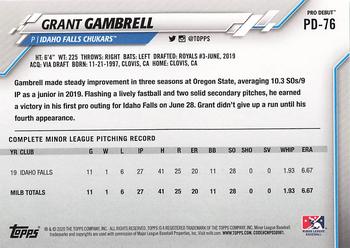 2020 Topps Pro Debut #PD-76 Grant Gambrell Back