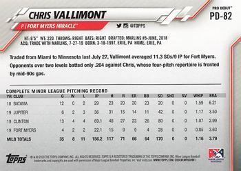 2020 Topps Pro Debut #PD-82 Chris Vallimont Back