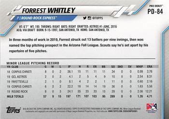 2020 Topps Pro Debut #PD-84 Forrest Whitley Back
