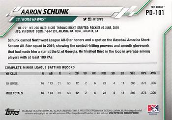 2020 Topps Pro Debut #PD-101 Aaron Schunk Back
