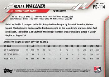 2020 Topps Pro Debut #PD-114 Matt Wallner Back