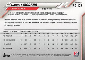2020 Topps Pro Debut #PD-127 Gabriel Moreno Back
