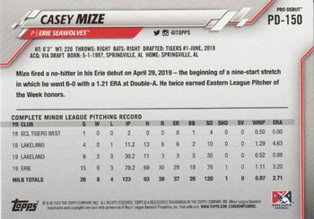 2020 Topps Pro Debut #PD-150 Casey Mize Back