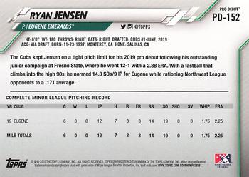 2020 Topps Pro Debut #PD-152 Ryan Jensen Back