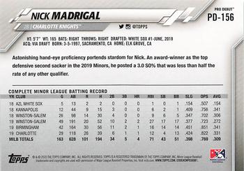 2020 Topps Pro Debut #PD-156 Nick Madrigal Back