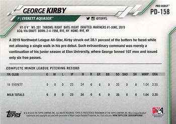 2020 Topps Pro Debut #PD-158 George Kirby Back