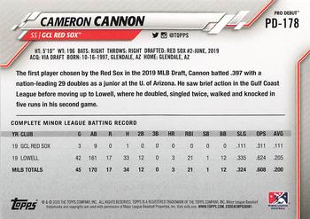 2020 Topps Pro Debut #PD-178 Cameron Cannon Back