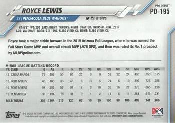 2020 Topps Pro Debut #PD-195 Royce Lewis Back