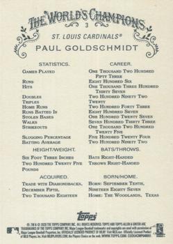 2020 Topps Allen & Ginter #3 Paul Goldschmidt Back