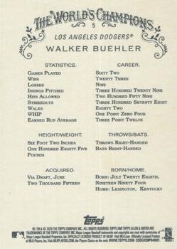 2020 Topps Allen & Ginter #5 Walker Buehler Back