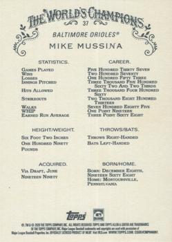 2020 Topps Allen & Ginter #37 Mike Mussina Back