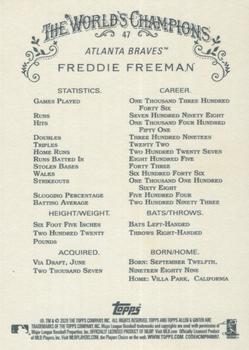 2020 Topps Allen & Ginter #47 Freddie Freeman Back