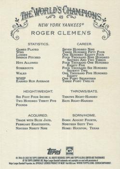 2020 Topps Allen & Ginter #49 Roger Clemens Back