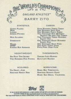 2020 Topps Allen & Ginter #81 Barry Zito Back