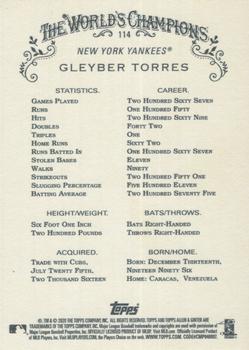 2020 Topps Allen & Ginter #114 Gleyber Torres Back