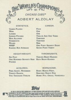 2020 Topps Allen & Ginter #181 Adbert Alzolay Back