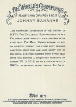 2020 Topps Allen & Ginter #209 Johnny Bananas Back