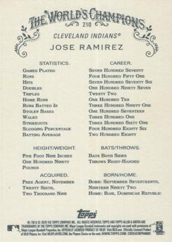 2020 Topps Allen & Ginter #210 Jose Ramirez Back