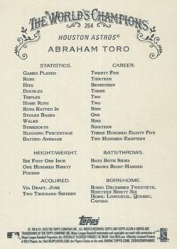 2020 Topps Allen & Ginter #264 Abraham Toro Back