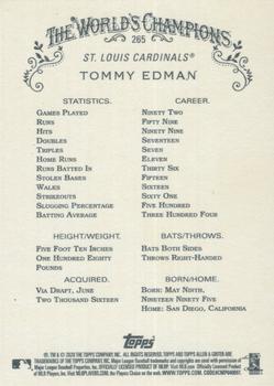 2020 Topps Allen & Ginter #265 Tommy Edman Back