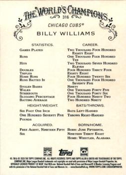 2020 Topps Allen & Ginter #316 Billy Williams Back