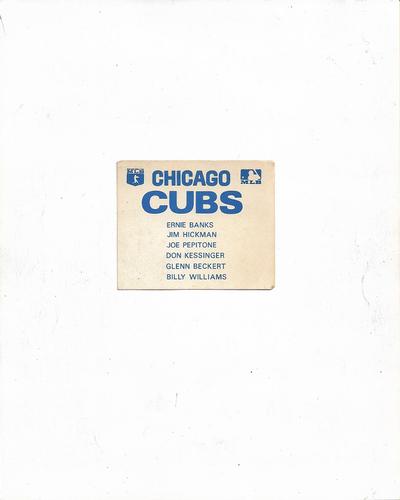 1971 Chicago Cubs Color Picture Pack A #NNO Glenn Beckert Back