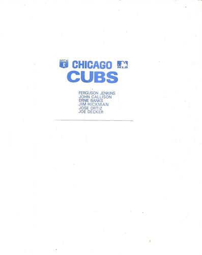 1971 Chicago Cubs Color Picture Pack C #NNO Ferguson Jenkins Back
