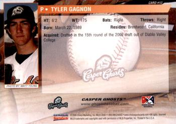 2009 Choice Casper Ghosts #12 Tyler Gagnon Back