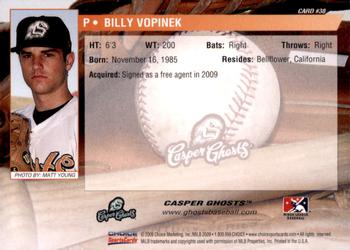 2009 Choice Casper Ghosts #38 Billy Vopinek Back