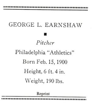 1933 Tattoo Orbit (R305) (reprint) #NNO George L. Earnshaw Back