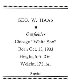 1933 Tattoo Orbit (R305) (reprint) #NNO George W. Haas Back