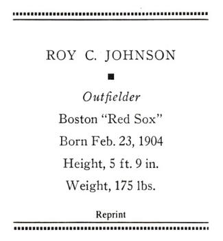 1933 Tattoo Orbit (R305) (reprint) #NNO Roy C. Johnson Back