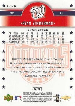 2007 Upper Deck Mother's Day Washington Nationals #7 Ryan Zimmerman Back