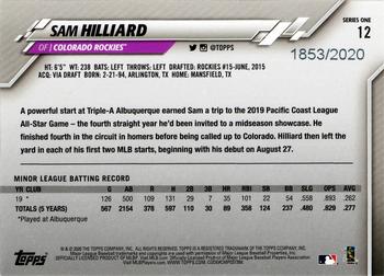 2020 Topps - Gold #12 Sam Hilliard Back