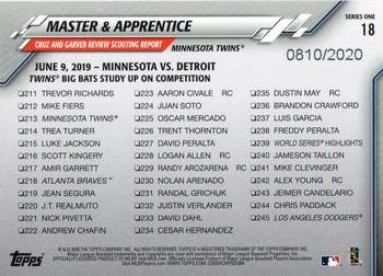 2020 Topps - Gold #18 Master & Apprentice (Mitch Garver / Nelson Cruz) Back